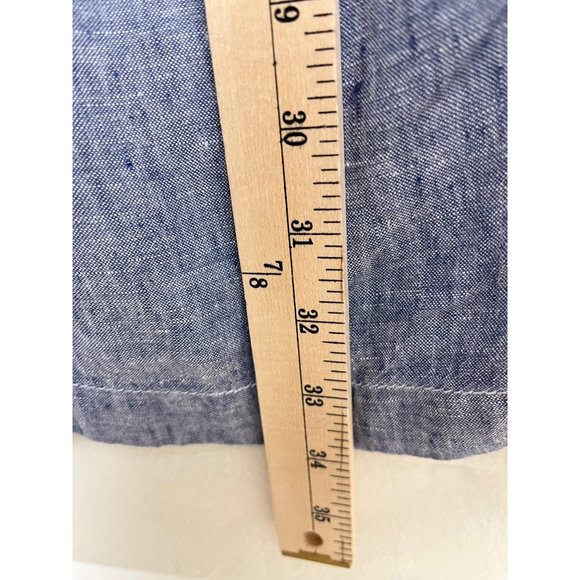 Arden B Y2K low rise wide flare Linen Pants light blue size 6 - Picture 7 of 7